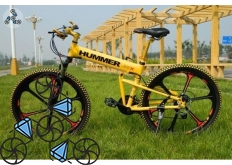 Велосипед HUMMER Black \ Yellow складной на литых дисках